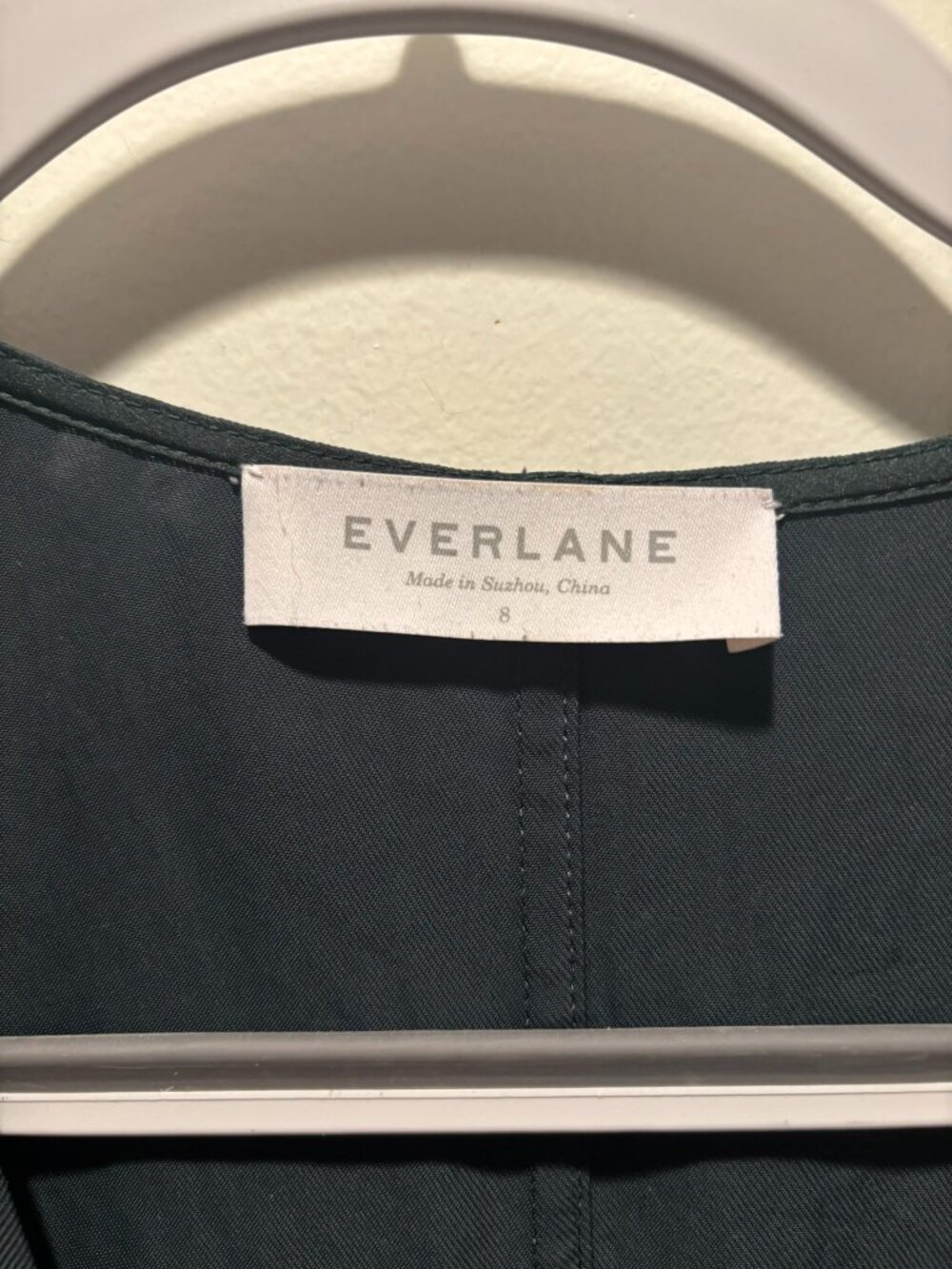 Everlane Women's The Japanese GoWeave V-Neck Cocoon Dress in Green - Picture 3 of 5